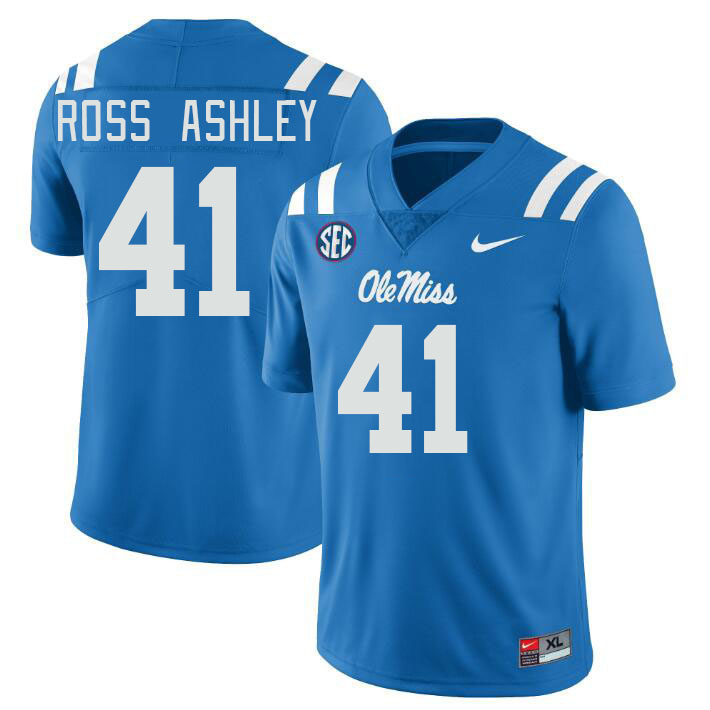 Men #41 John Ross Ashley Ole Miss Rebels College Football Jerseys Stitched Sale-Power Blue